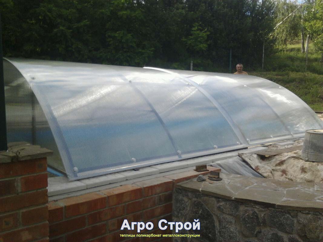 Навес над бассейном 3x6 м