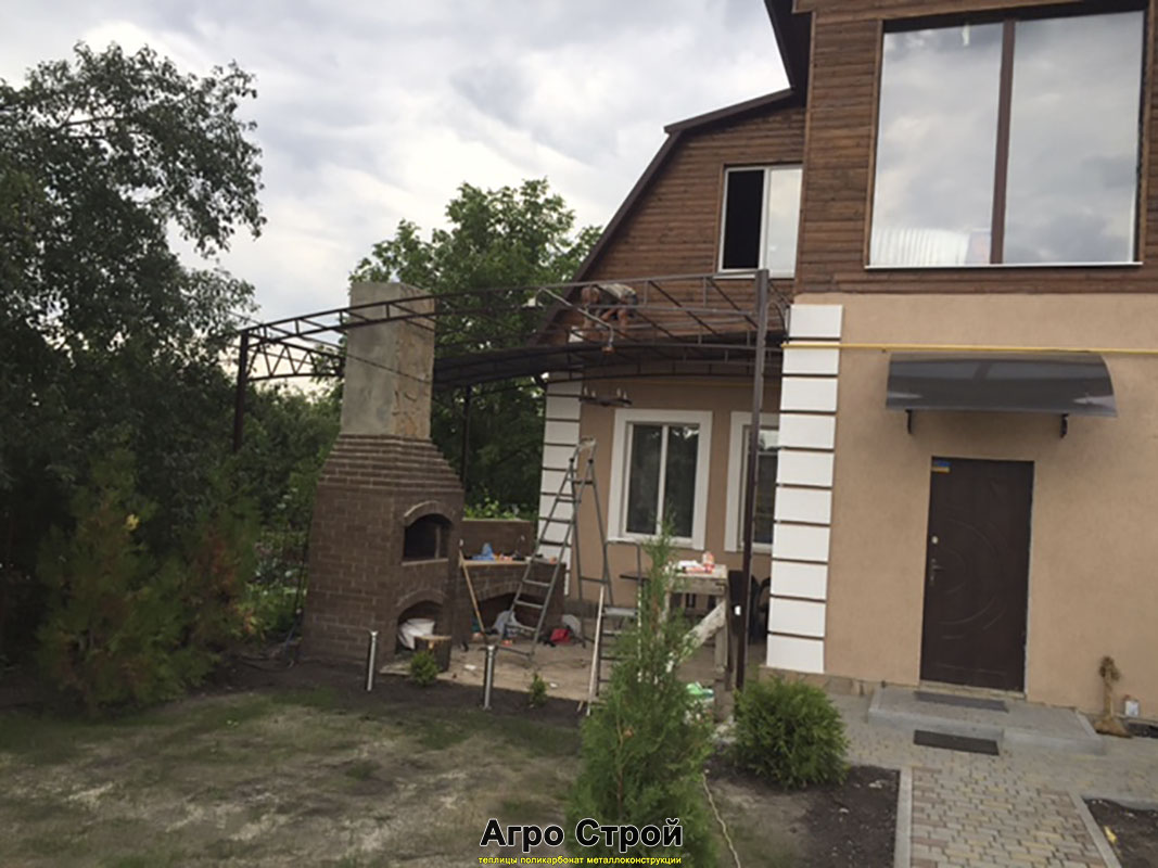 Навес над летней кухней 5х6 м