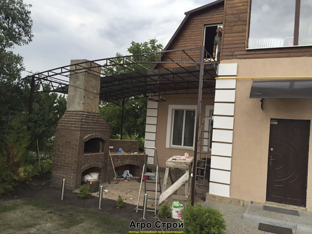 Навес над летней кухней 5х6 м