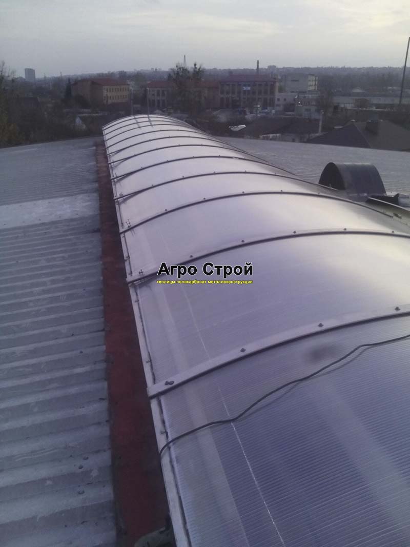 Замена поликорбаната на зенитном фонаре