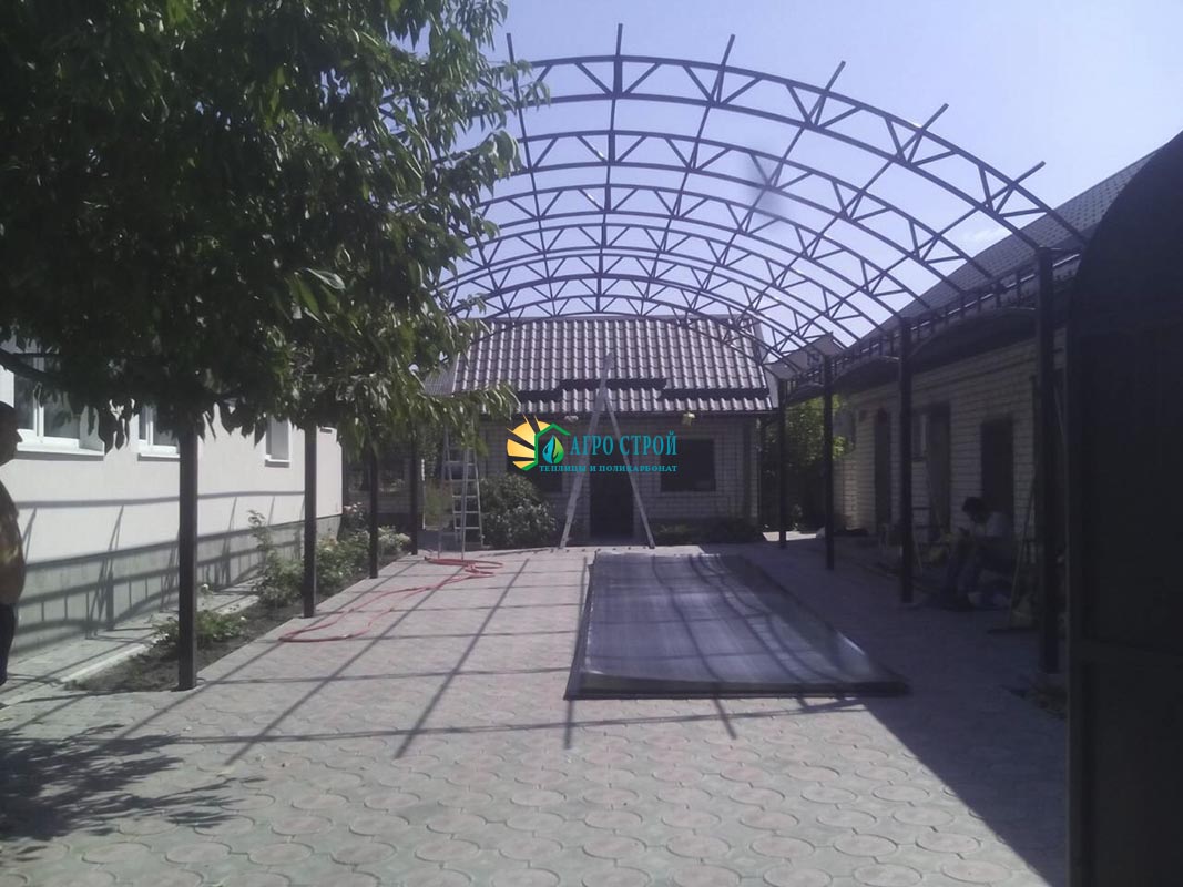 Арочный навес 6.5х12 метров