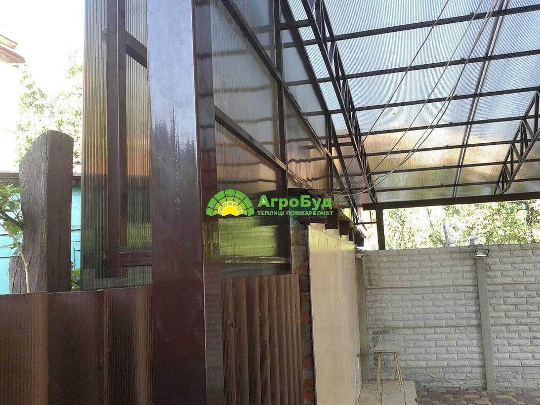 Поликарбонатный навес 5х6 метров